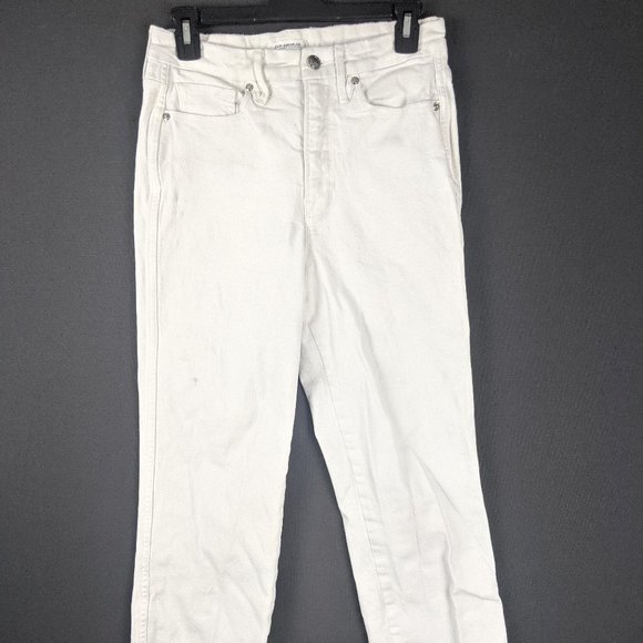 Good American Jeans Women 6 Good Curve White Denim High Rise Straight Ankle - Picture 1 of 16